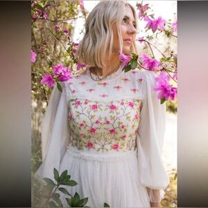 Floral Embroidered White Dress